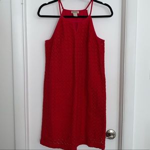 Lucky Brand Red Embroidered Shift Dress